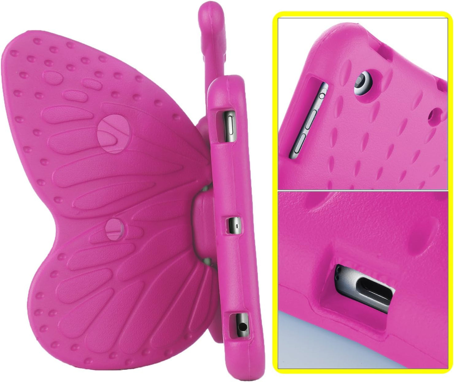 Butterfly Series EVA Shock Proof Protective Case for Apple Ipad Mini 1/Mini 2/ Mini 3/Mini 4/Mini 5/Mini 6 (Rose)