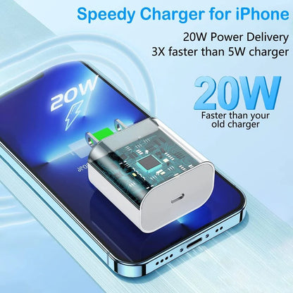 20W USB C Super Fast Charger PD to Type C Cable for Iphone 15 Ipad plus Pro Max